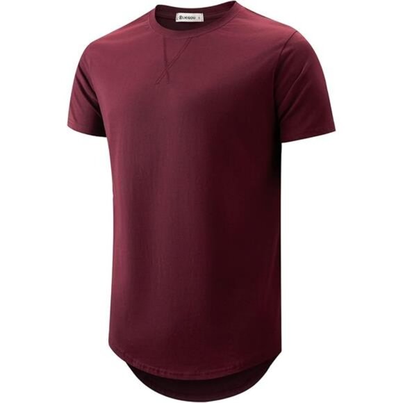 Mens 100 Cotton Hipster Hip Hop Longline Crewneck T-Shirt Pre - Shrunk XL - Picture 7 of 7